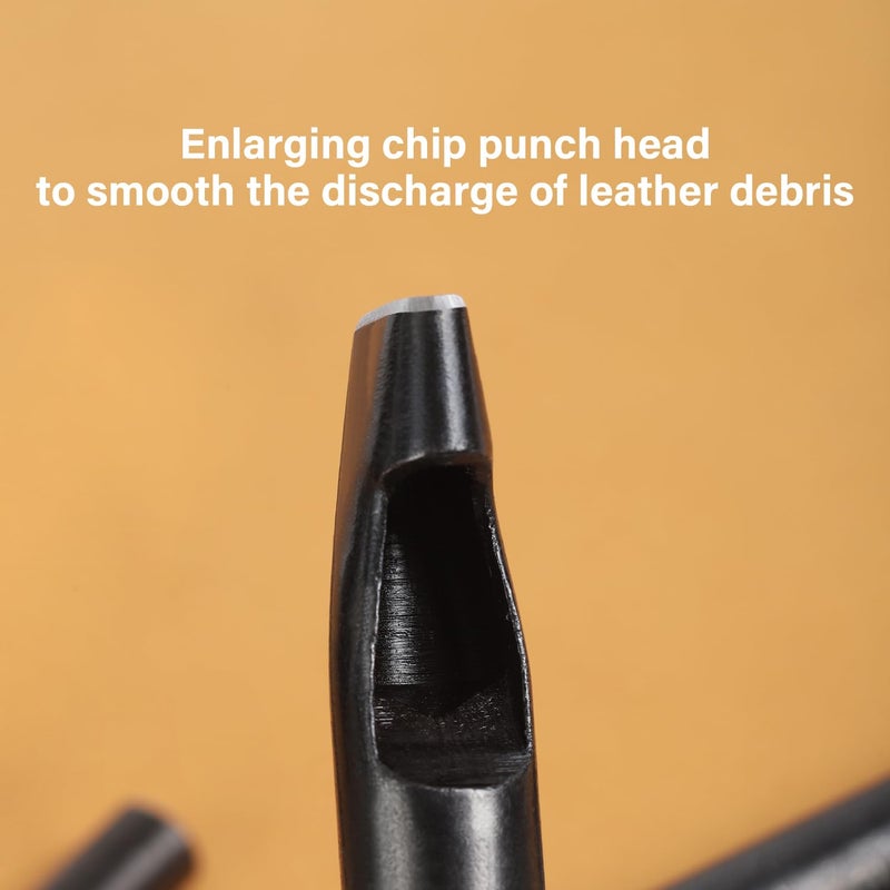 WUTA 5 Pcs Oval Leather Hole Punch for Belt,Watch Band,Strap and leathercrafts,Punching Cutter Tool Kits for Leather DIY - Image 2